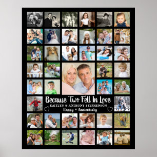 Poster Collage photo 41e anniversaire texte et couleur pe