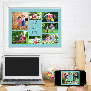 Poster Collage Photo 7 Photos Meilleure Tante Jamais Ciel