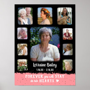 Poster Collage photo avec bordure en dégradé mémorial noi