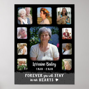 Poster Collage photo couleur noir gris