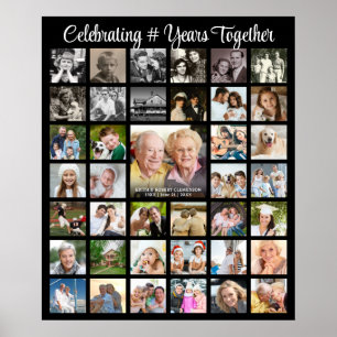 Poster Collage photo d'anniversaire 39 images personnalis