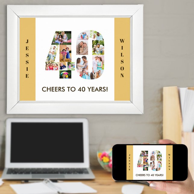 Poster Collage photo dans le numéro 40 Neutre 40e anniver (Créateur téléchargé)