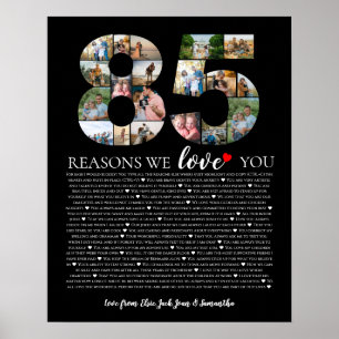 Poster collage photo de 85 raisons pour lesquelles nous v
