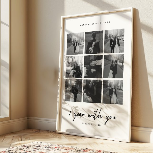 Poster Collage photo de 9 pour le 1er anniversaire de mar (Créateur téléchargé)