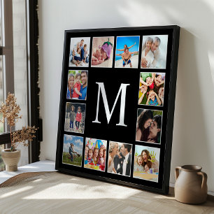 Poster Collage photo de famille personnalisée Noir person