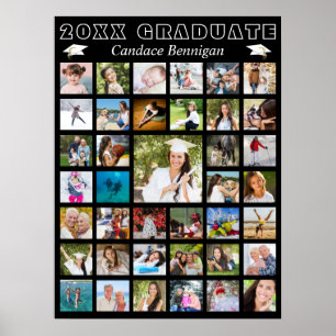 Poster Collage photo de la fête de graduation moderne