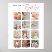 Collage photo de la première année pour bébés