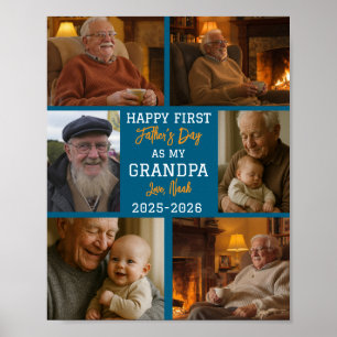 Poster Collage photo de la première fête de Grand-papa