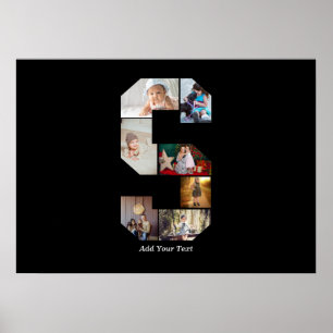 Poster Collage photo de lettre noir et blanc