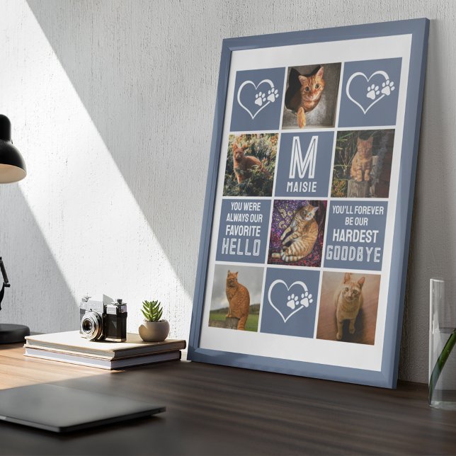 Poster Collage photo de mémorial de chat domestique  (Créateur téléchargé)