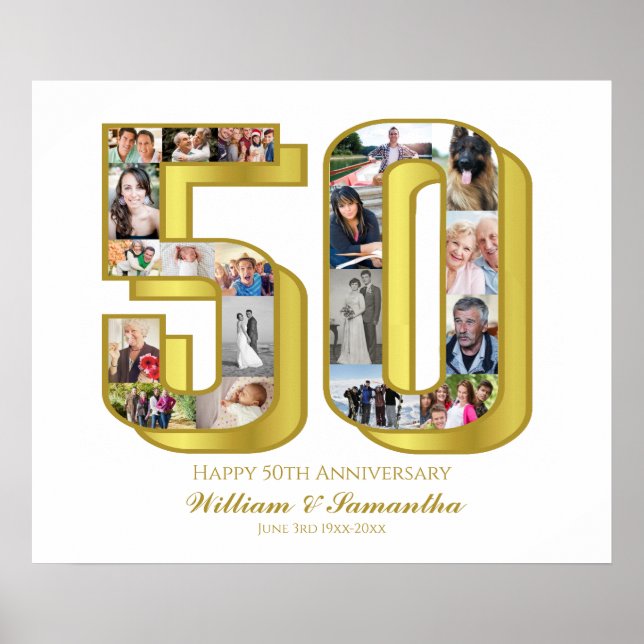 Poster Collage photo du 50e anniversaire du Mariage (Devant)