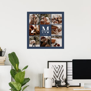 Poster Collage photo élégant moderne Marine Blue Keepsaké