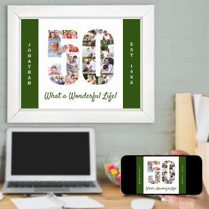 Poster Collage photo en forme 50 pour 50e anniversaire