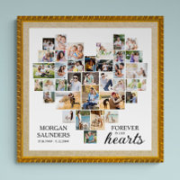 Collage photo en forme de coeur 36 Pic Funeral Mem