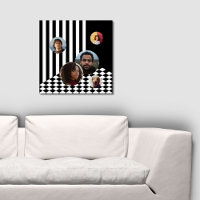 Collage photo familial Bandes noires et blanches D