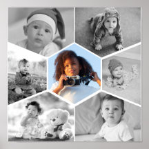 Collage photo Hexagon noir et blanc