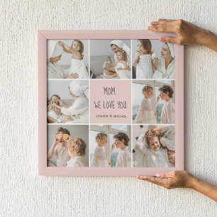 Poster Collage Photo Maman We Love You Best Mother Cadeau