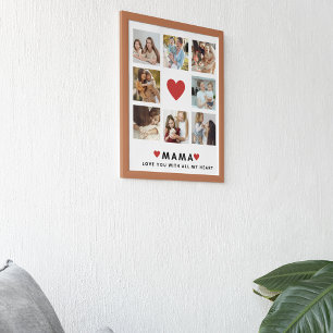 Poster Collage Photo Maman We Love You Best Mother Cadeau