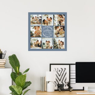 Poster Collage photo moderne élégant Dusty Blue Keepsaké