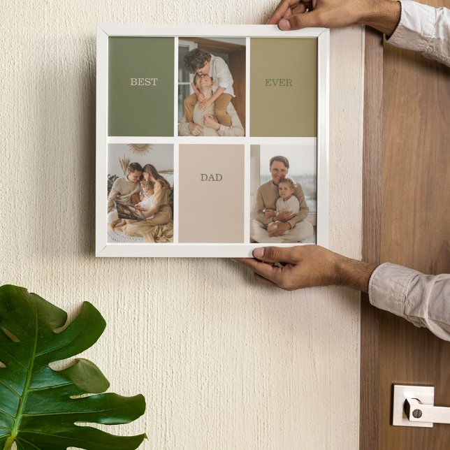Poster Collage photo moderne Meilleur papa Jamais Cadeau (Créateur téléchargé)