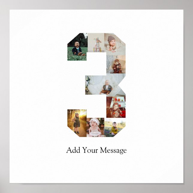 Poster Collage photo numéro 3 en noir et blanc (Devant)