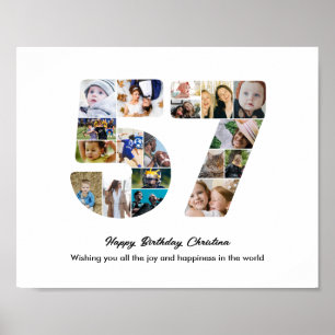 Poster Collage photo numéro 57 pour 57e anniversaire