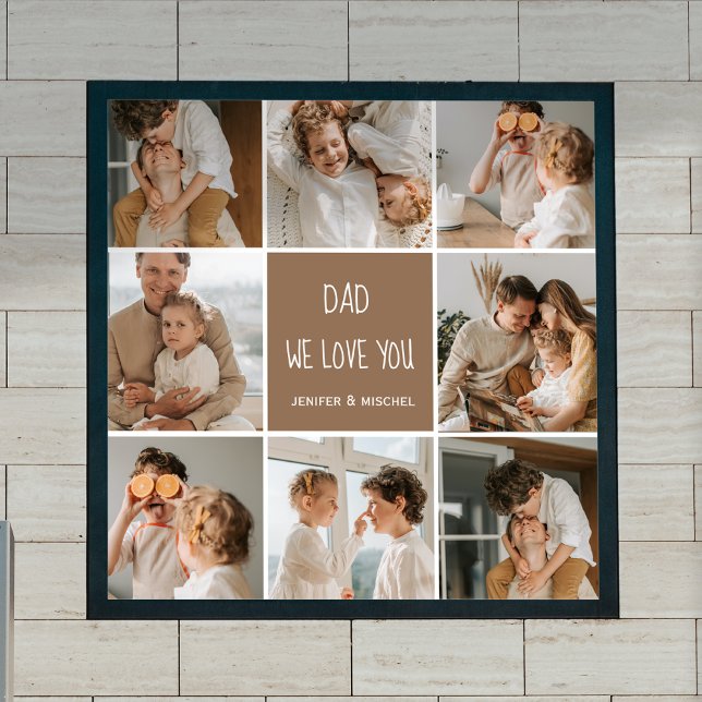 Poster Collage Photo Papa We Love You Happy Fête des père (Créateur téléchargé)