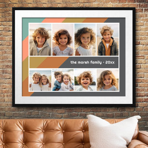 Poster Collage photo Pastel Rétro Rayure - 8