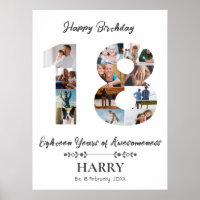 Collage photo personnalisé 18e anniversaire