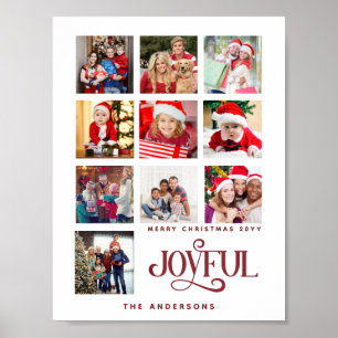 Poster Collage photo personnalisé 9 Joyeux Noël
