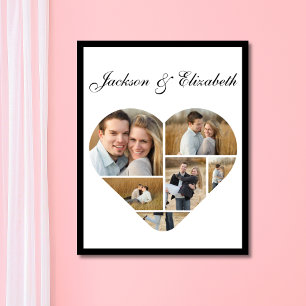 Poster Collage photo personnalisé cœur amour capricieux