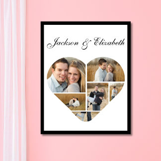 Poster Collage photo personnalisé cœur amour capricieux