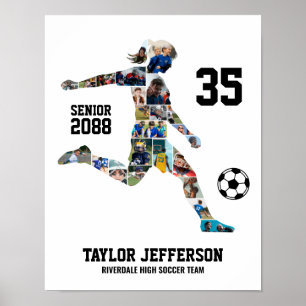 Poster Collage photo personnalisé d'équipe de football fé