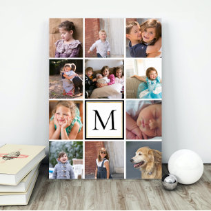 Poster Collage photo personnalisé douze et monogramme