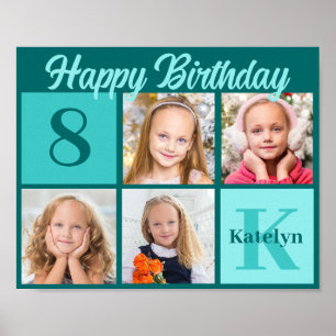 Poster Collage photo personnalisé pour une fête d'anniver
