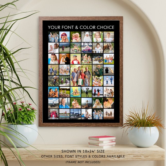 Poster Collage photo personnalisé simple de 45 carrés (Créateur téléchargé)