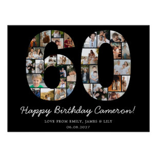 Poster Collage photo pour 60e anniversaire Cadeau pour