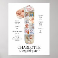 Collage photo pour bébé du 1er anniversaire, numér