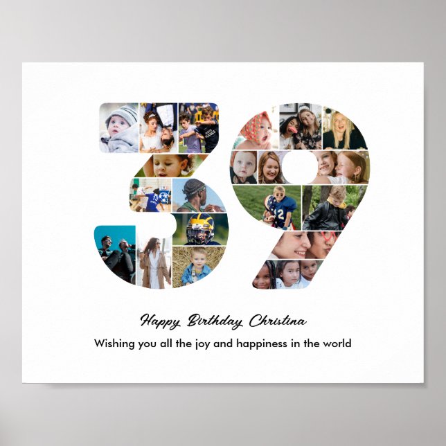 Poster Collage photo pour les 39 ans numéro 39 (Devant)