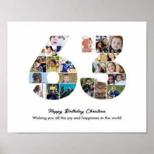 Poster Collage photo pour les 63 ans