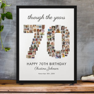 Poster Collage photo pour les 70 ans d'anniversaire