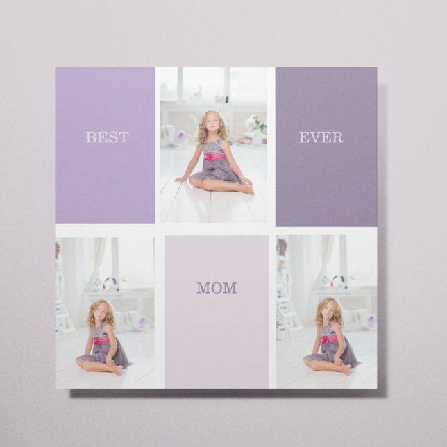 Poster Collage Photo Purple Best Mom Ever Cadeau (Créateur téléchargé)