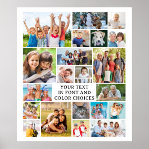 Poster Collage photo simple 21 Couleur personnalisée pers