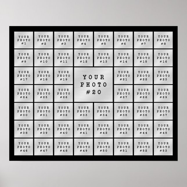 Poster Collage photo simple 53 couleur personnalisée (Devant)