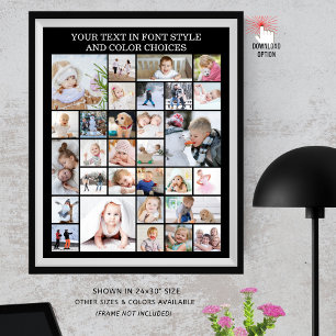 Poster Collage photo simple de 30 photos avec couleur et 