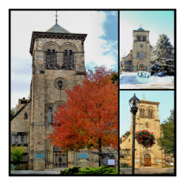 Poster Collage - Première église paroissiale à Plymouth,