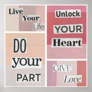 Poster Collage rose