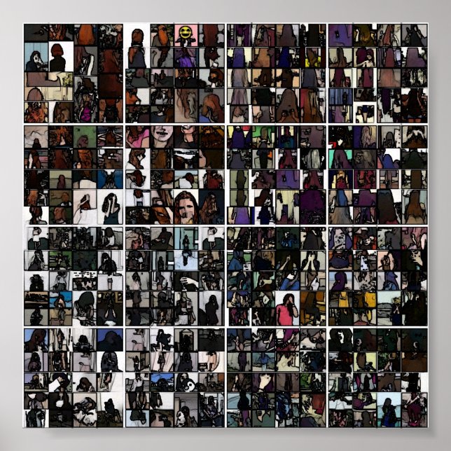 Poster Collage sans visage massif (Devant)