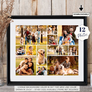 Poster Collage Simple de 12 Photos Unique