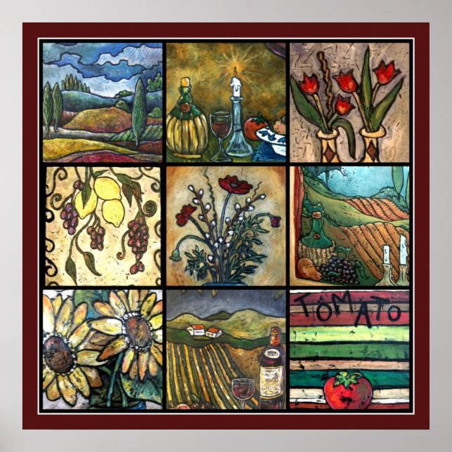 Poster Collage toscan riche (Devant)